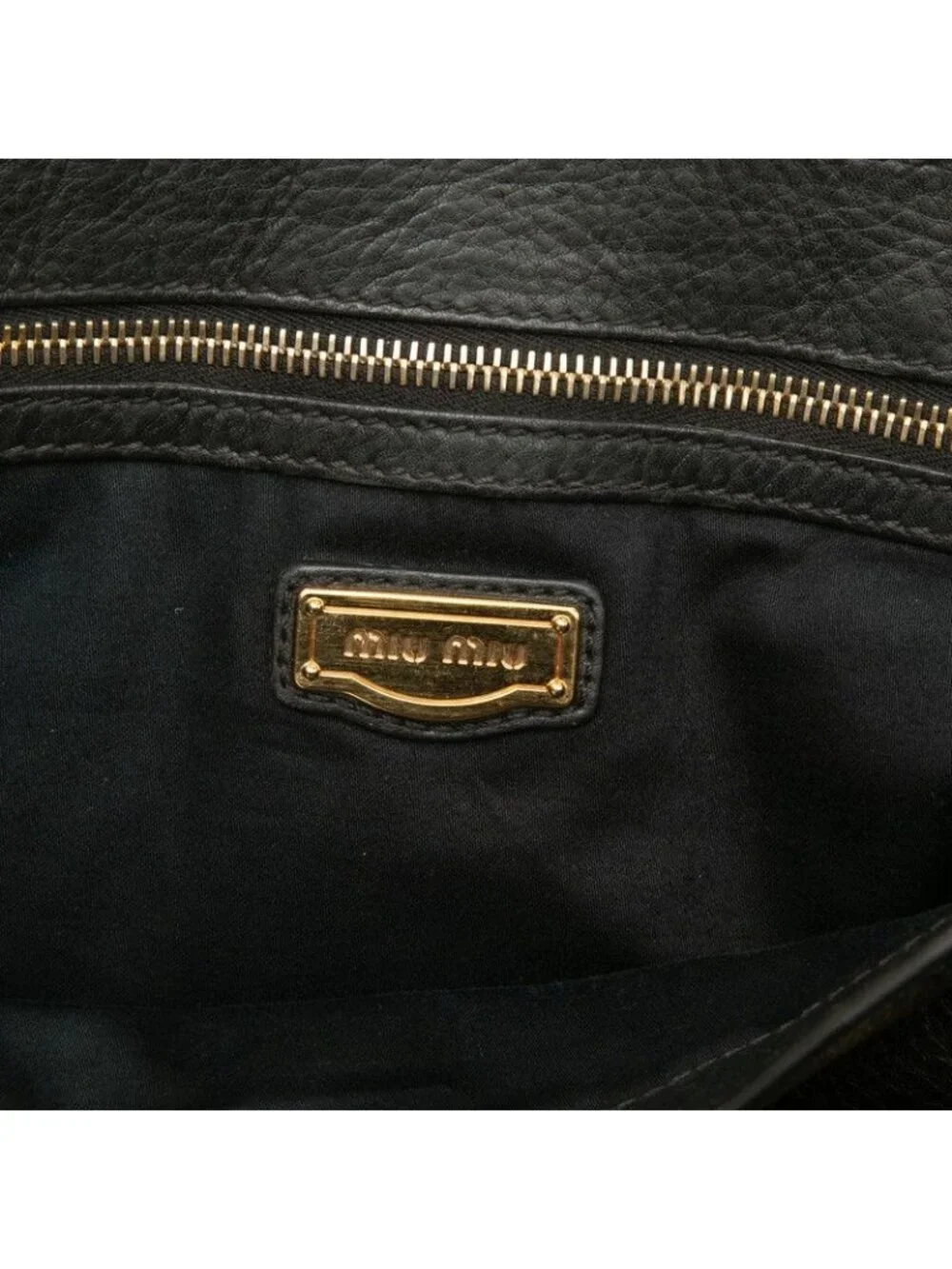 Miu Miu Chain Shoulder Bag 2-Way Black Leather